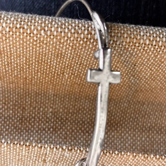 Silver Cross Hoop Bracelet - Picture 3 of 15